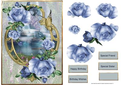 Fantasy Waterfall Card with Decoupage