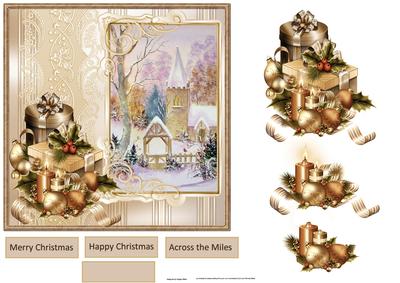Candles and Church Card with Decoupage