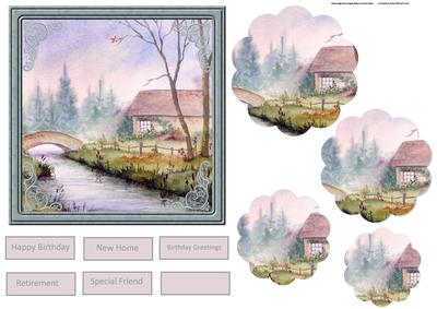 House by the River Card with Petal Stacker