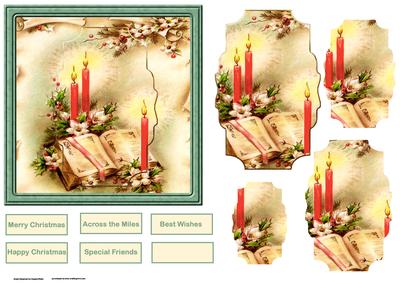Christmas Candle and Christmas Rose Card