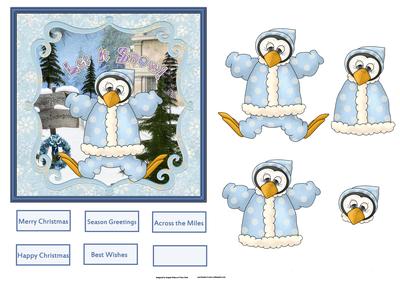 Happy Penguin Card and Decoupage