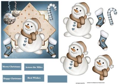 Happy Snowman Card with Decoupage