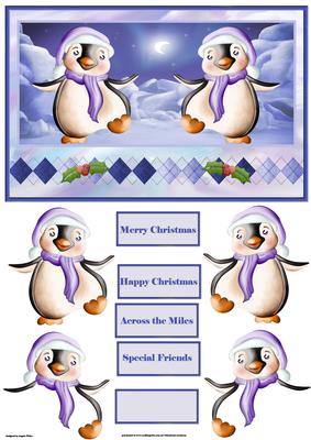 Dancing Penguins Card and Decoupage