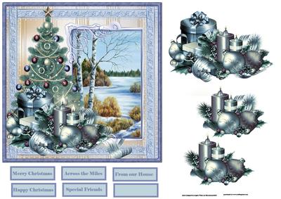Peace at Christmas Card with Decoupage