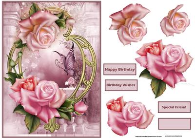 Vintage Pink Rose and Decoupage