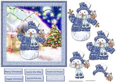 Snowman at the North Pole Card and Decoupage