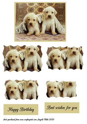 2 Rug Mutts-puppies Scalloped