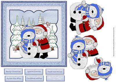 Santa Hugs Card with Decoupage