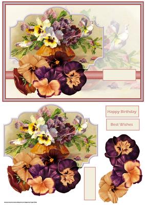 Pansy Card and Decoupage