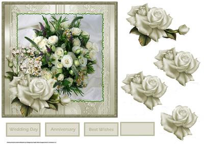 Wedding Rose Card with Decoupage