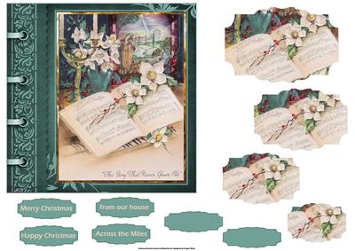 Silent Night Vintage Card with Shaped Layers