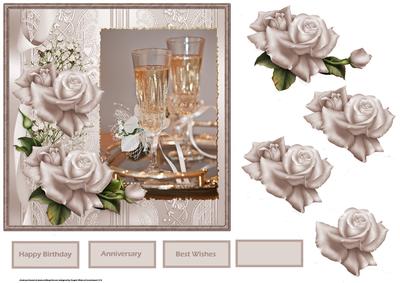 Anniversary Wishes Card with Decoupage
