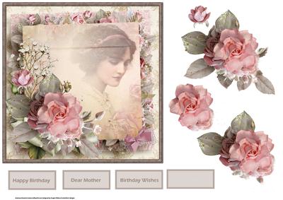 Vintage Beauty Card with Decoupage