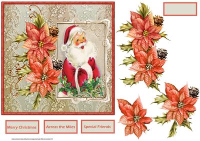 Jolly Santa Card with Decoupage