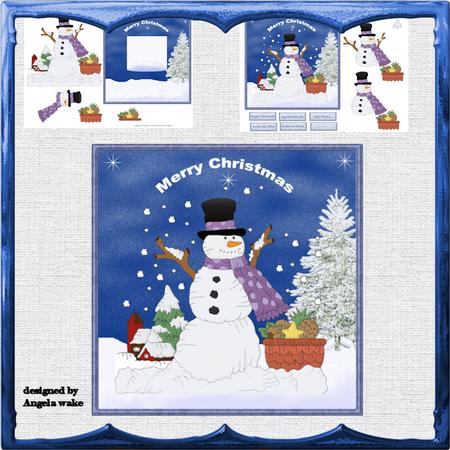 Snowman with His Basket of Fir Cones Mini Kit