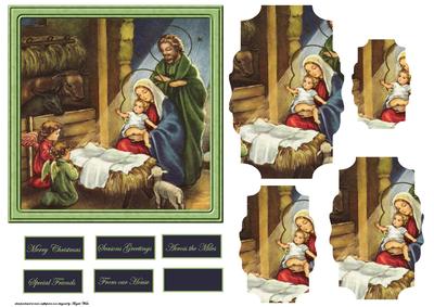 Baby Jesus Card with Shaped Layers
