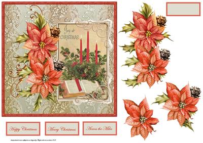 Story of Christmas and Poinsettias Card