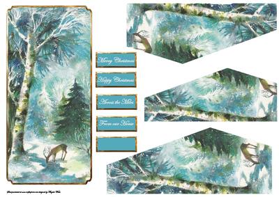 Reindeer Drinking Dl Card with Layers