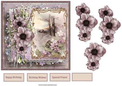 Flowers in the Wood Card with Decoupage