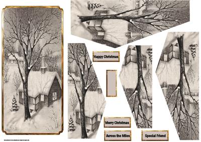 Vintage Christmas Dl Card and Shaped Layers