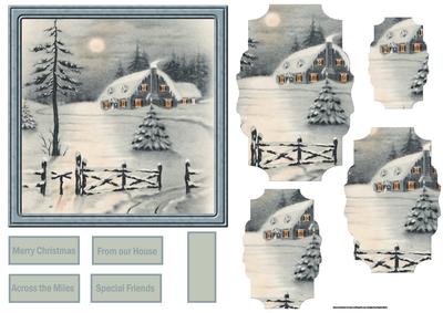 Moonlight in the Winter Card with Shaped Layers