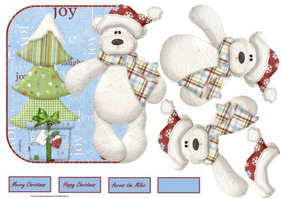 Polar Bear Christmas Over the Edge Card