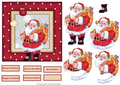 Santa Clause Card with Large Decoupage