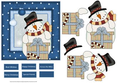 Snowmans Present at Christmas Card