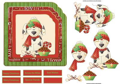 Christmas Puppy Card with Decoupage