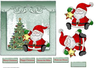 Santa Has a Star for the Christmas Tree, Card