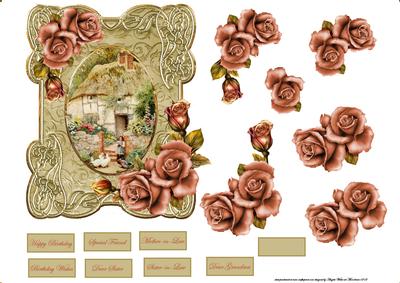Feeding the Geese Card with Decoupage