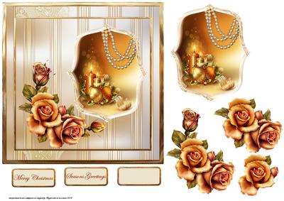 Christmas Candles and Baubles Card and Decoupage