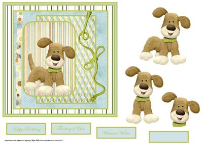 Happy Dog Card with Decoupage
