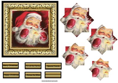 Vintage Santa Card with Shaped Layers
