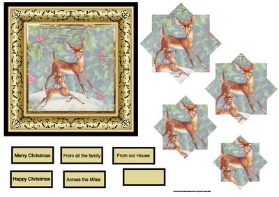 Deer and Fawn Card with Shaped Layers