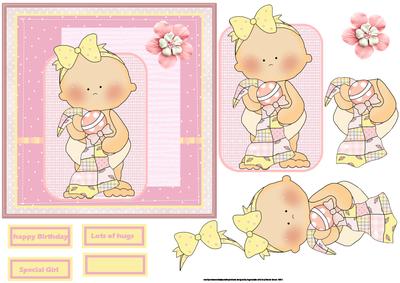 Special Girl with Her Comfy Blanket Card and Decoupage