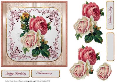 Vintage Rose Card with Decoupage
