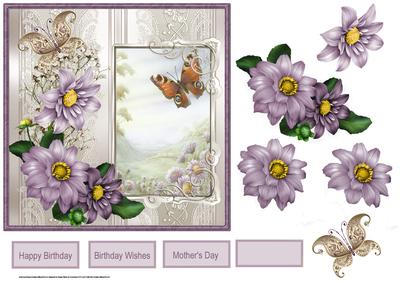 Butterfly Meadow Card with Decoupage