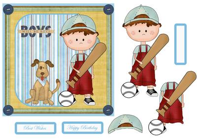 Super Champ and His Dog Card with Decoupage
