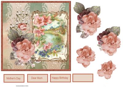 Lakeside Cottage Card with Decoupage