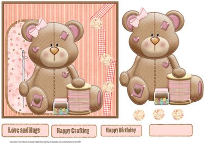 Stitchy Bear Crafter Card and Topper