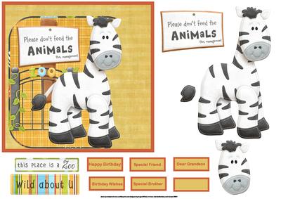 Zebra at the Zoo Card with Decoupage