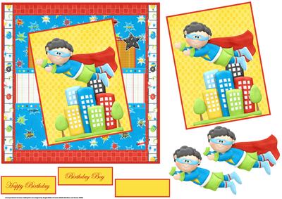 Birthday Hero Boy Card with Decoupage