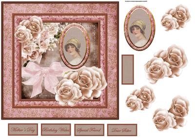 Memories with a Rose Card with Decoupage
