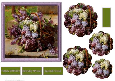 A Basket of Mixed Lilacs with Petal Stackers
