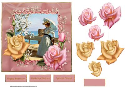 Lady at the Lake Card with Decoupage