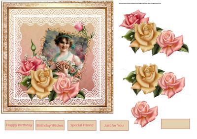 Garden of Roses Card with Decoupage