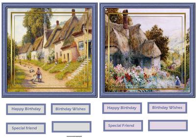 Village Life Toppers and Sentiment Tags