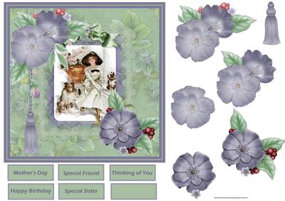 Lady with Her Dog Card and Decoupage
