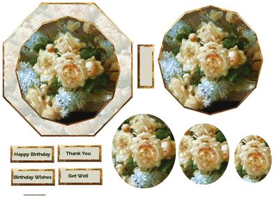 Variety of Flowers Card with a Topper and Pyramid